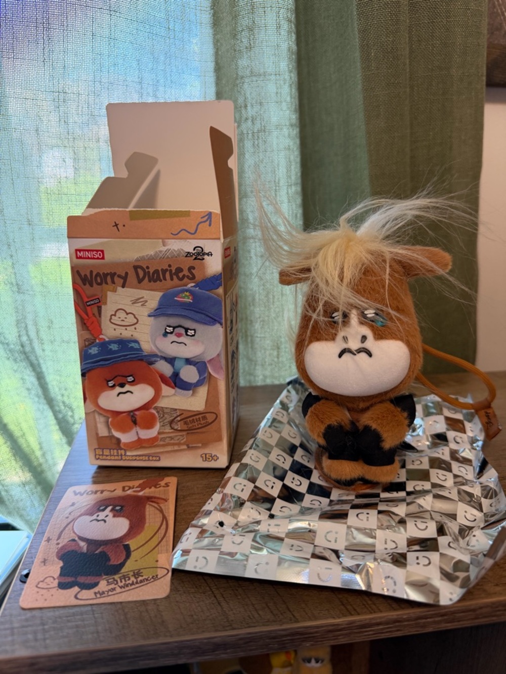 MINISO Zootopia2 Worry Diaries Series Plush‎ Pendant Blind Box Mayor Winddancer